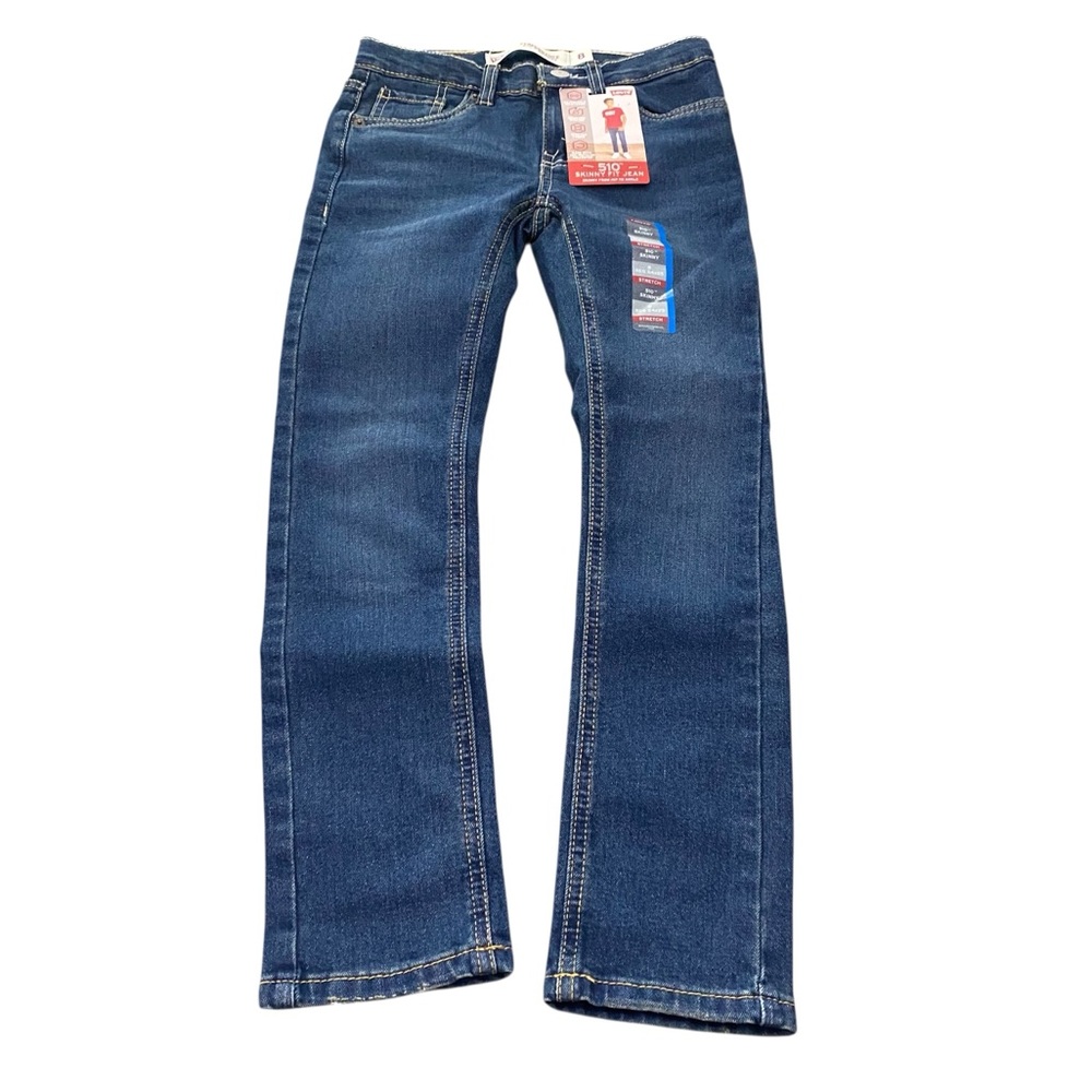 Dark Wash Straight-Leg Jeans with Tags